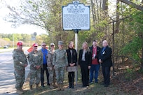 A Virginia historic highway marker recognizing the State Military Reservation Historic District is unveiled April 10, 2025, in Virginia Beach, Virginia.