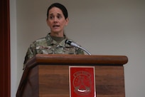 A Virginia historic highway marker recognizing the State Military Reservation Historic District is unveiled April 10, 2025, in Virginia Beach, Virginia.