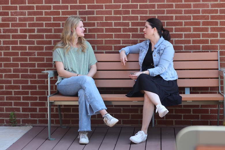 Summer Nash (left) and her mentor, Misty McDermit-Taylor, (right) talk about their roles at ERDC and how their participation in the Mentorship Program benefits them.