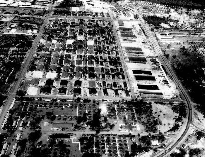 aerial photo of supply depot area