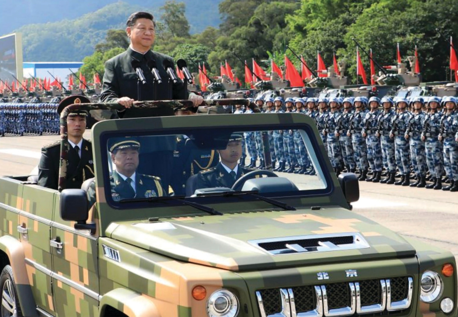 Chinese President Xi Jinping inspects Hong Kong Garrison of Chinese People’s Liberation Army at Shek Kong Barracks, in Hong Kong, June 30, 2024