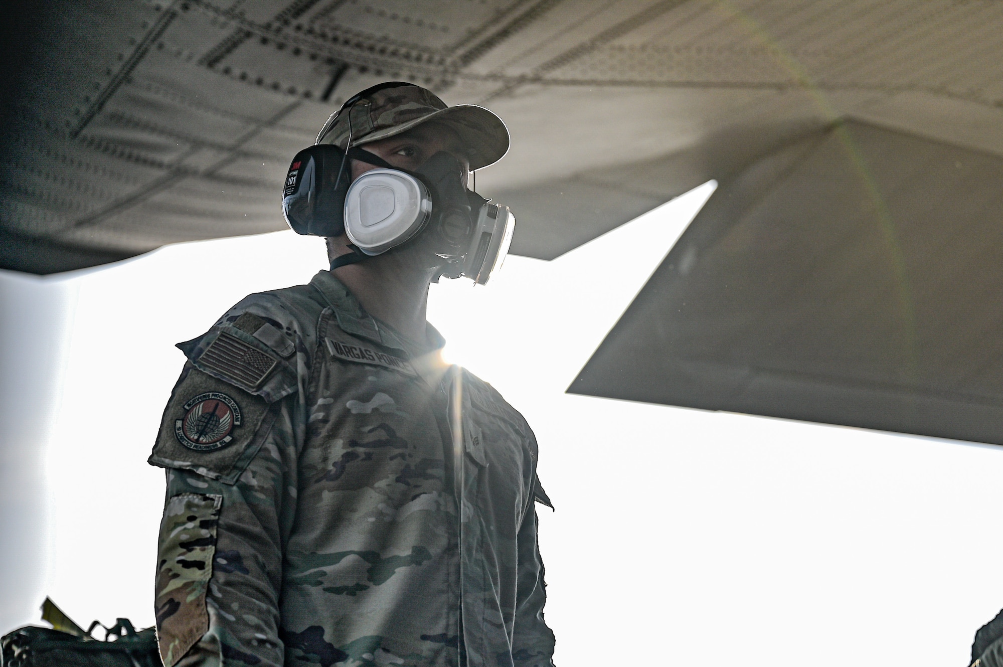 Senior Airman Ivan Vargas Ponce, 19th Logistics Readiness Squadron aerial delivery specialist, loads cargo for the C-130J Super Hercules Weapons System Council formation flight at Little Rock Air Force Base, Arkansas, April 11, 2025. The exercise challenged crews to plan and execute missions under simulated contested conditions, encouraging the development of mission-ready Airmen trained to fly, fix, and support in combat.