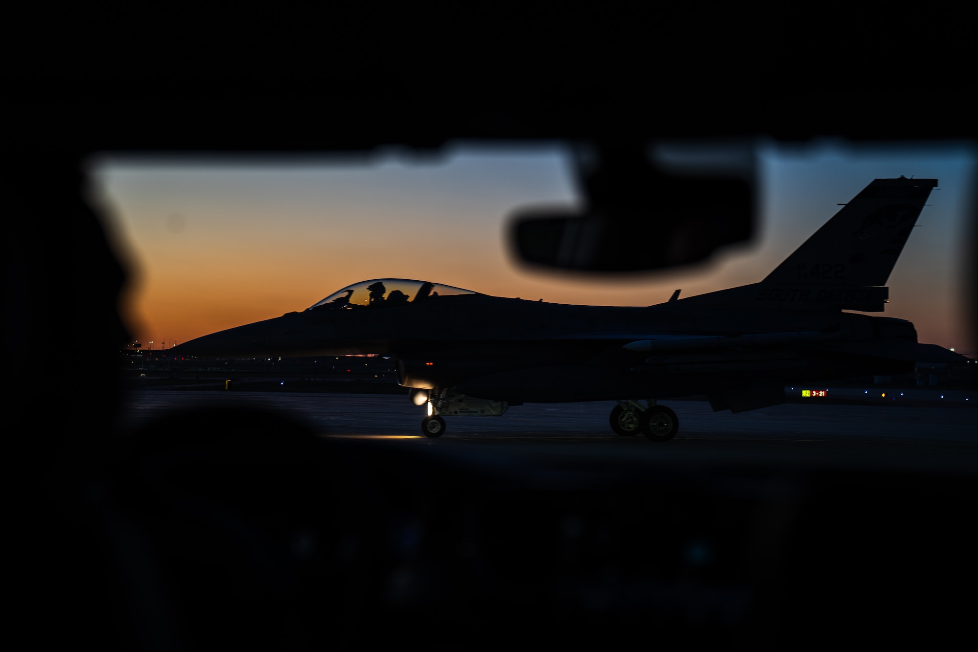 Maj Gen (SD) Mark Morrell, The Adjutant General, South Dakota National Guard, hosted an event during the 114th fighter Wing’s night flying operations for local civic leaders to gain insight to the South Dakota Air National Guard’s mission and role in defending the nation. (U.S. Air National Guard photo by Staff Sgt. Taylor Solberg)