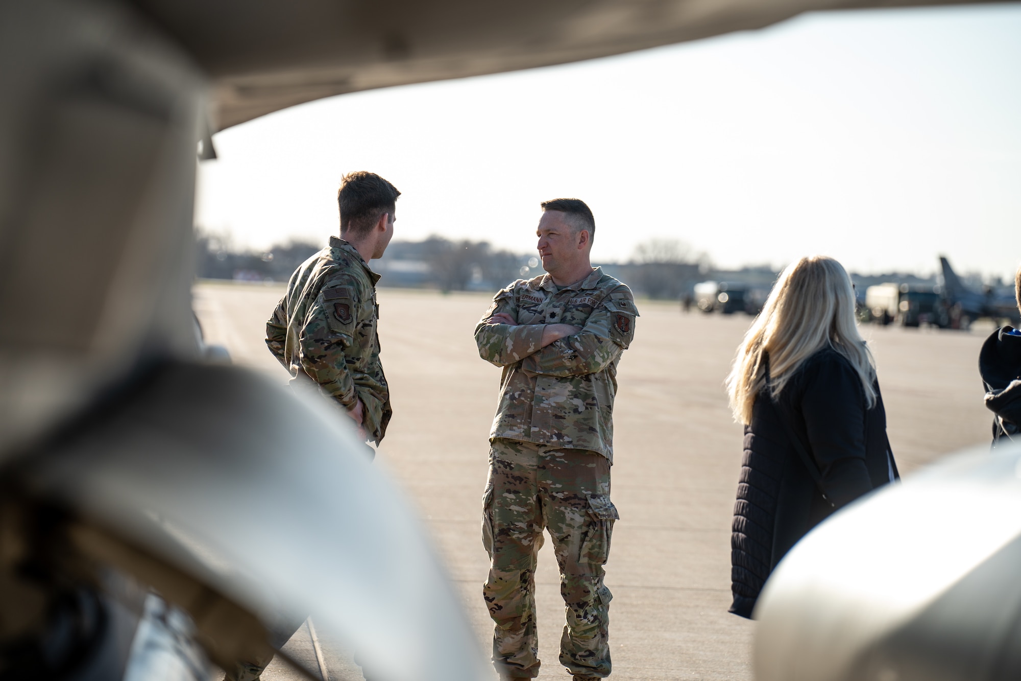 Maj Gen (SD) Mark Morrell, The Adjutant General, South Dakota National Guard, hosted an event during the 114th fighter Wing’s night flying operations for local civic leaders to gain insight to the South Dakota Air National Guard’s mission and role in defending the nation. (U.S. Air National Guard photo by Staff Sgt. Taylor Solberg)