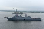 USS New York (LPD 21) leaves New York Harbor at the conclusion of Fleet Week New York 2019. 

Fleet Week New York, now in its 31st year, is the city's time-honored celebration of the sea services. It is an unparalleled opportunity for the citizens of New York and the surrounding tri-state area to meet Sailors, Marines and Coast Guardsmen, as well as witness firsthand the latest capabilities of today's maritime services.