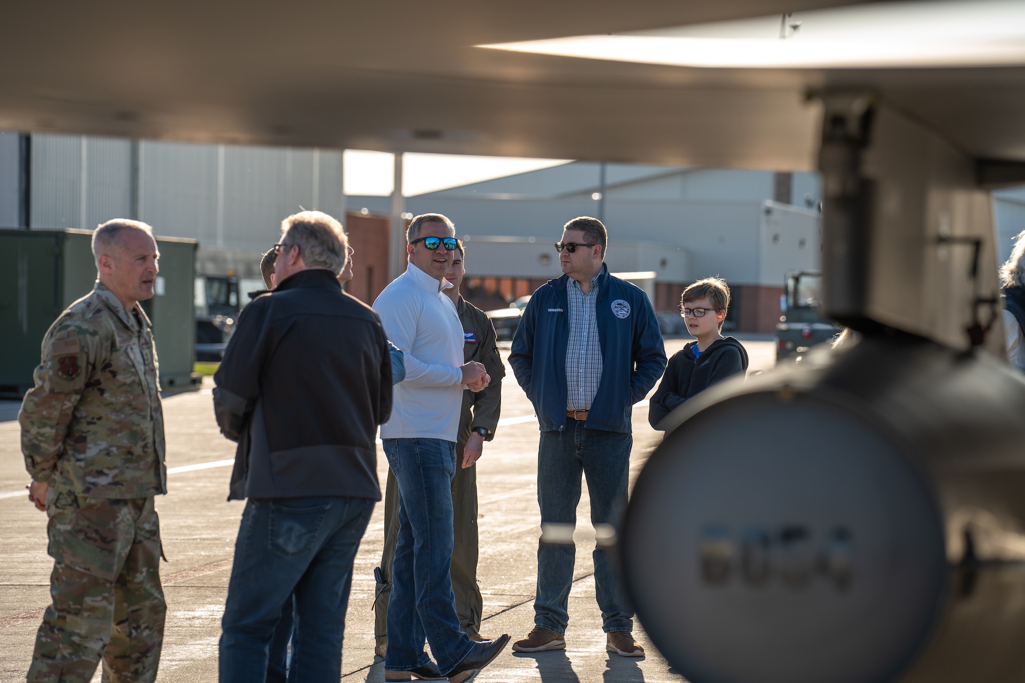 Maj Gen (SD) Mark Morrell, The Adjutant General, South Dakota National Guard, hosted an event during the 114th fighter Wing’s night flying operations for local civic leaders to gain insight to the South Dakota Air National Guard’s mission and role in defending the nation. (U.S. Air National Guard photo by Staff Sgt. Taylor Solberg)