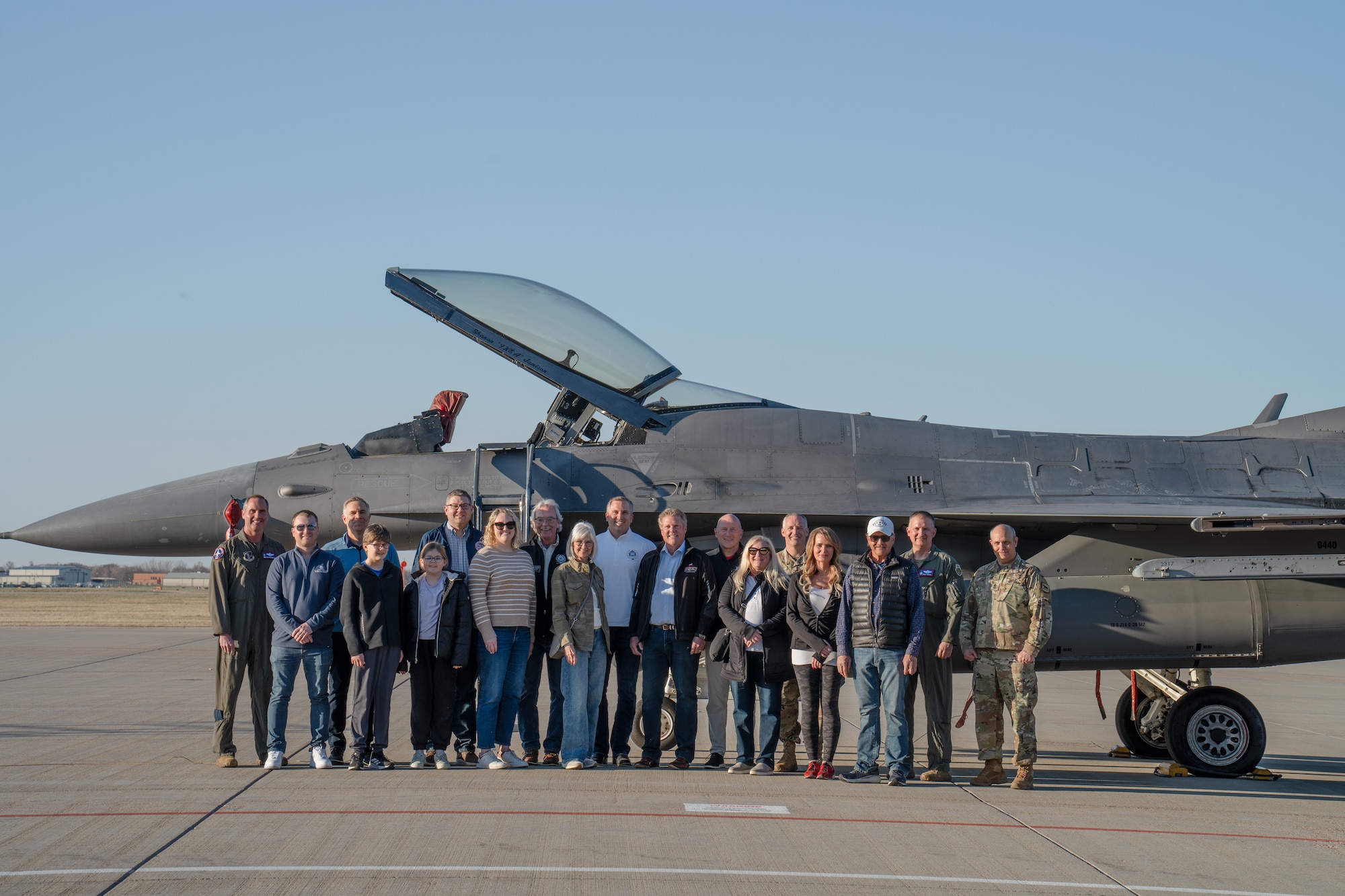 Maj Gen (SD) Mark Morrell, The Adjutant General, South Dakota National Guard, hosted an event during the 114th fighter Wing’s night flying operations for local civic leaders to gain insight to the South Dakota Air National Guard’s mission and role in defending the nation. (U.S. Air National Guard photo by Staff Sgt. Taylor Solberg)