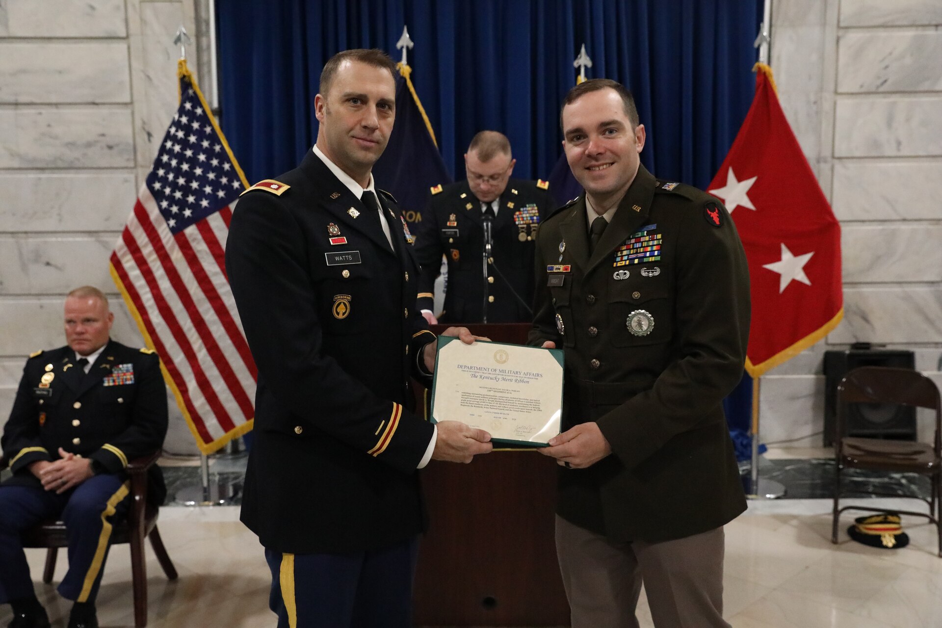 U.S. Army 2nd Lt. Jacob Wright received the National Guard Assocation of Kentucky award for completing his Officer Candidate School training with the highest academic average.