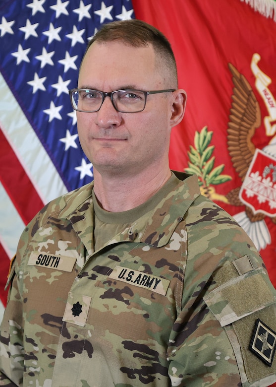 Lt. Col. William South will be taking command of the 926th Engineer Battalion in Birmingham, Alabama. In his civilian position, he is a contracting officer at the U.S. Army Engineering and Support Center, Huntsville, April ‎3, ‎2025, photo by Chris Putman.