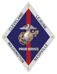 Official logo for Marine Corps Prior Service Recruiting, 4th Marine Corps District.
