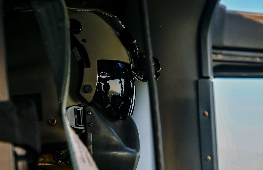 a person look out of a helicopter