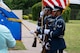 U.S. Air Force Base Honor Guardsmen present the colors at the 45th anniversary of Operation Eagle Claw remembrance ceremony at Hurlburt Field, Florida., April 24, 2025.