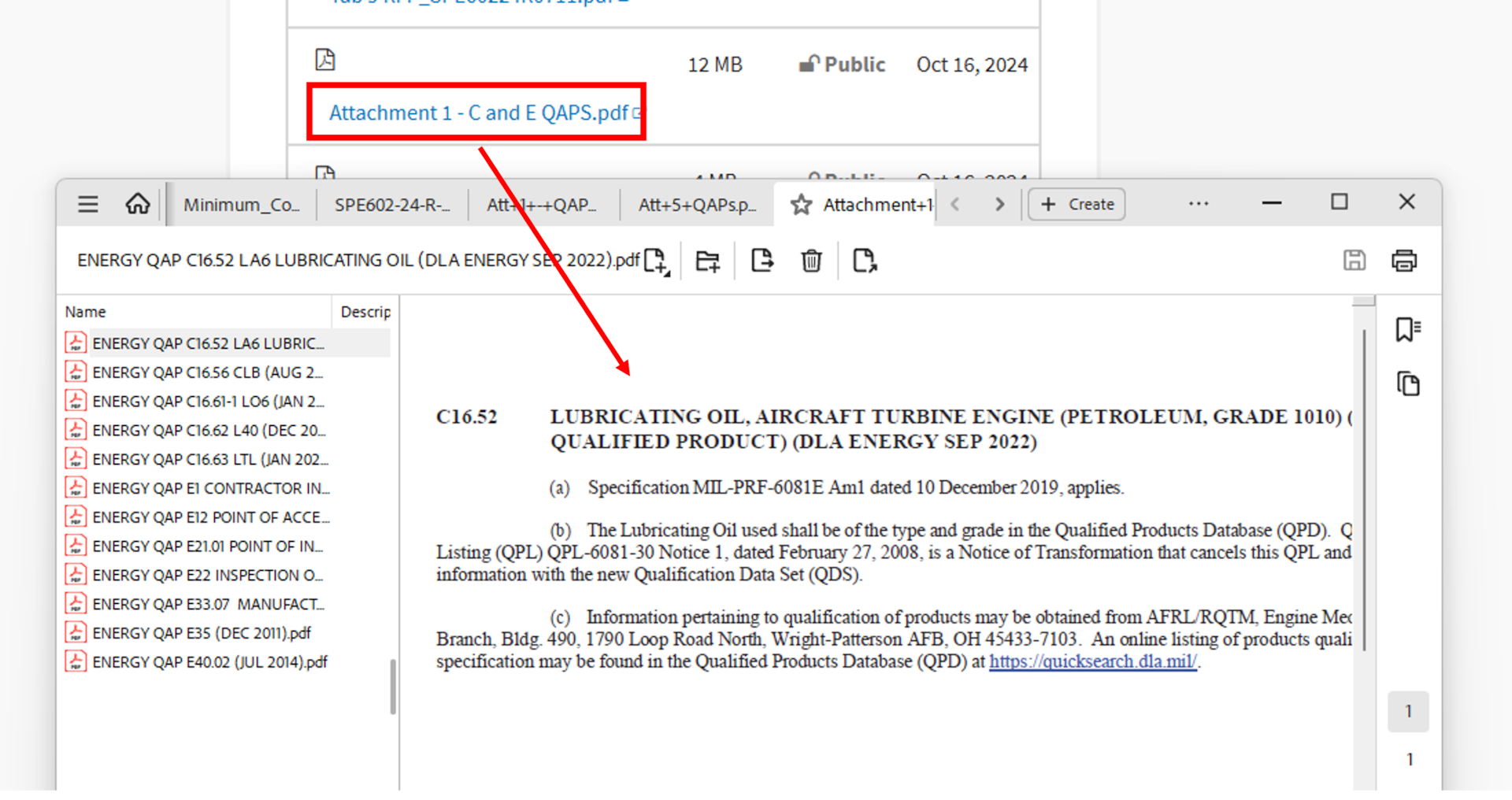 DLA Energy Bulk Petroleum Solicitation attachment that when open in Adobe reveals all Quality Assurance Provisions that must be met by the Supplier.