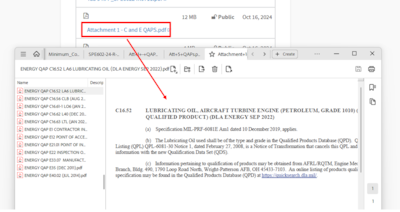 DLA Energy Bulk Petroleum Solicitation attachment that when open in Adobe reveals all Quality Assurance Provisions that must be met by the Supplier.
