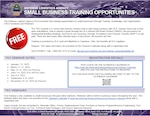 Small Business Training Opportunities flyer provides information on training seminar dates and webinars.