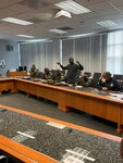 The Republic of Zambia's Brig. Gen. Choonga Mutandalike speaks to senior leaders from the North Carolina National Guard, representatives from the Republics of Moldova, Botswana, Malawi, and Zambia at a hurricane response symposium in Raleigh, N.C., April 22, 2025.