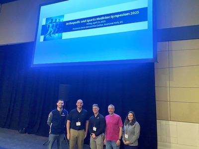 A group of military health professionals from Munson Army Health Center recently participated in a one-day continuing education Orthopedic and Sports Medicine Symposium in Overland Park, Kansas designed to enhance their medical readiness skills in rehabilitative musculoskeletal care and orthopedics.