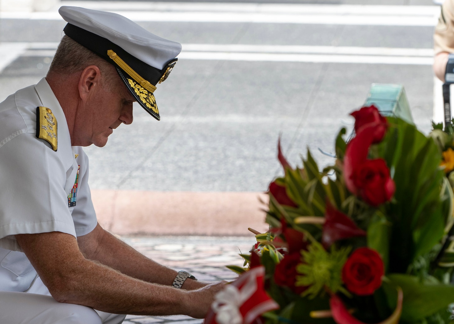 Adm. Samuel Paparo, commander, U.S. Indo-Pacific Command, participated in a wreath-laying ceremony at the National Memorial Cemetery of the Pacific, commemorating Anzac Day on April 25, 2025. Anzac Day was originally named in reference to the Australian and New Zealand Army Corps’ and the first major military action fought by Australian and New Zealand forces as independent nations, and is now recognized as a solemn occasion to remember all Austrlians and New Zealanders who have served in war and conflict. USINDOPACOM is committed to enhancing stability in the Indo-Pacific region by promoting security cooperation, encouraging peaceful development, responding to contingencies, deterring aggression and, when necessary, prevailing in conflict. (U.S. Navy photo by Mass Communication Specialist 2nd Class Jeremy R. Boan)