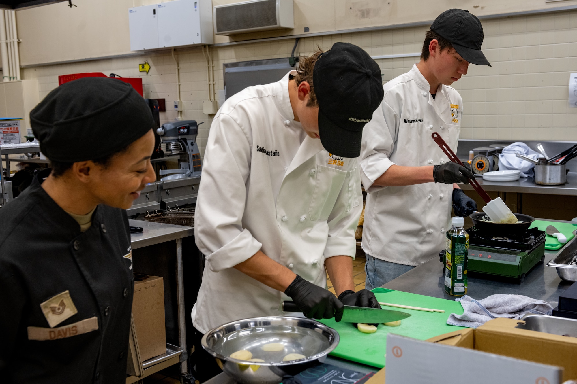 Culinary Club members cook.