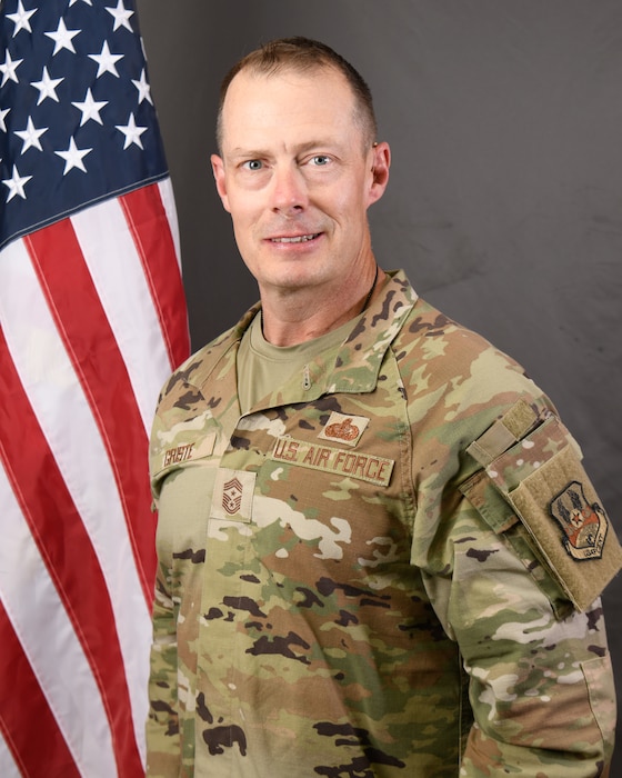 U.S. Air Force Chief Master Sgt. Christopher Griste's official photo.