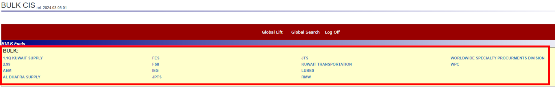 DLA Energy's Contract Information System (CIS) Bulk Petroleum Bulk Fuels Contract Names associated with regions and Suppliers