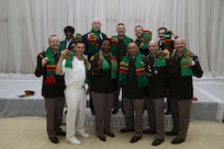 U.S. Military Service Members, attendants of the Southern African Development Community Chaplains Conference, stand together following the conference in Lusaka, Zambia, April 11, 2025.