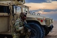 A U.S. Army Soldier assigned to Task Force Sandpiper pulls security during a Downed Aircraft Recovery Team (DART) exercise in the U.S. Central Command’s area of responsibility, March 30, 2025.