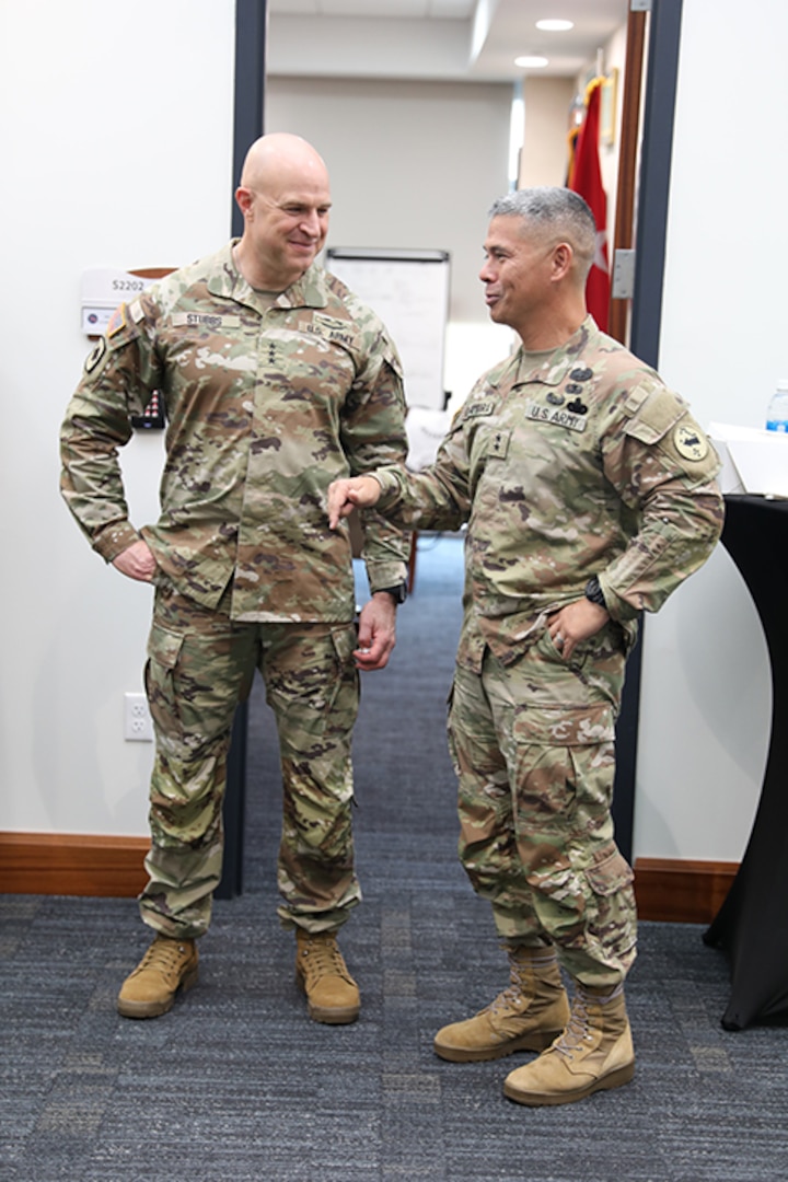Lt. Gen. Jon Stubbs, the 23rd Director of the Army National Guard and Command Sgt. Maj. Brian Kendrick, visited the U.S. Army Pacific on April 17, 2025, and met with the U.S. Army Pacific's Deputy Commanding General for Homeland Affairs, Maj. Gen. Lance Okamura.