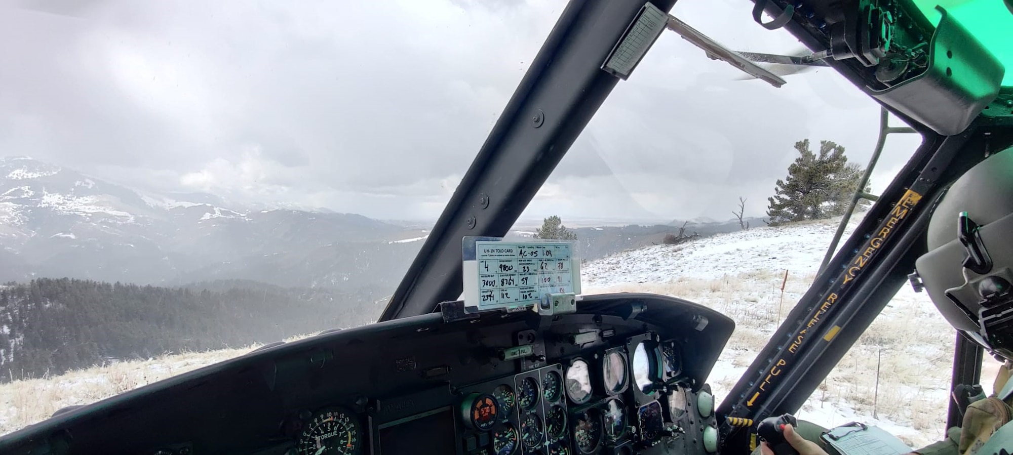 Helicopter in the mountains