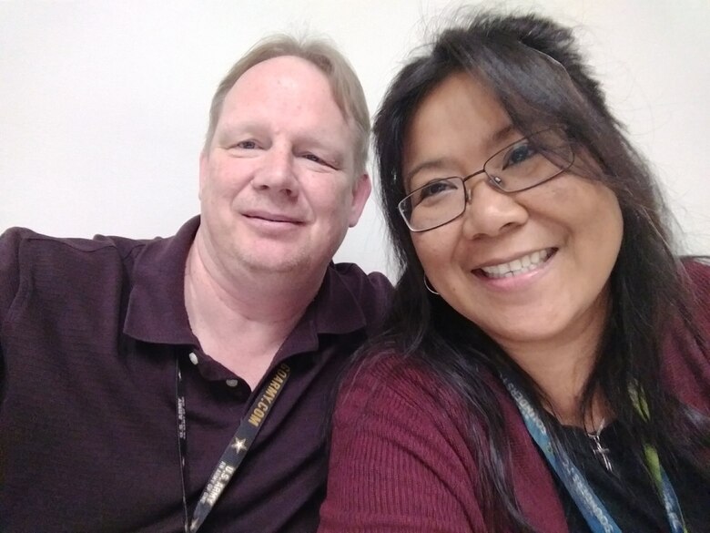 Photo of Security and Law Enforcement Chief John Landers with PMP Environmental Section Chief Madelyn Martinez. (Courtesy John Landers)