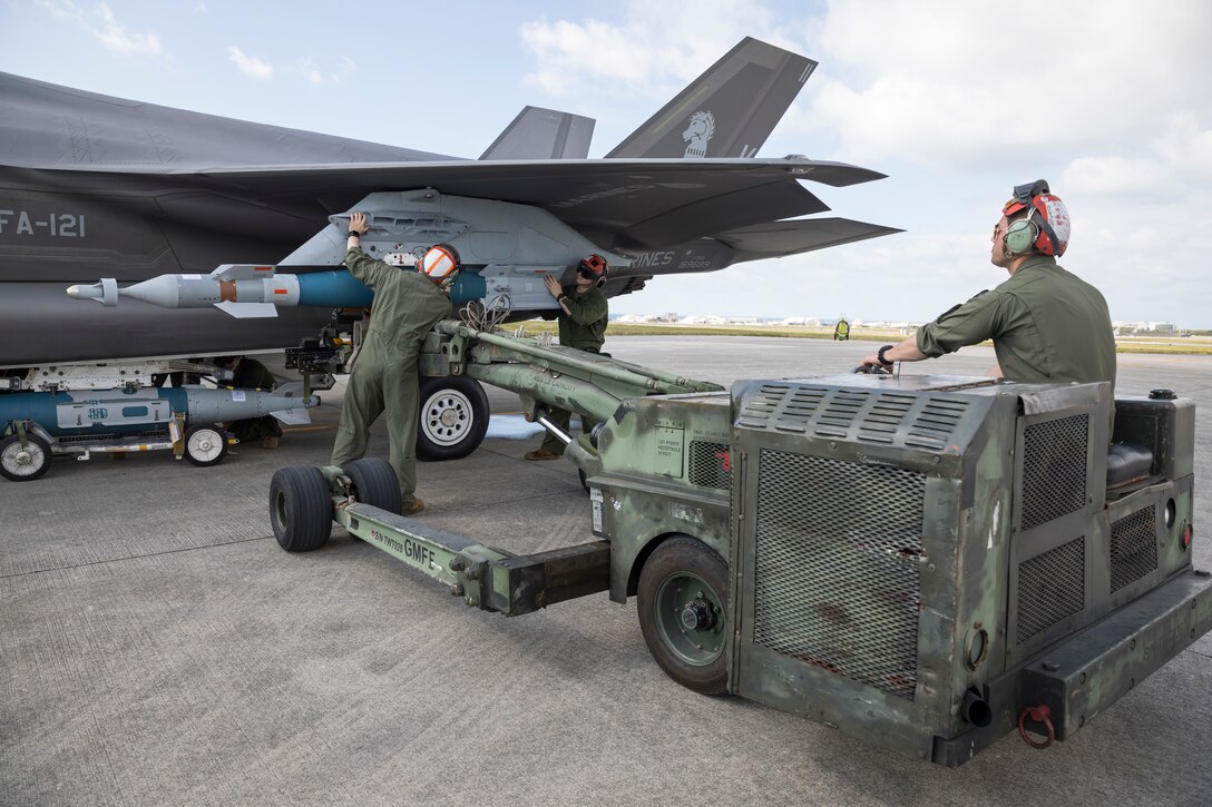 Marines with VMFA-121 and Marine Aviation Logistics Squadron 12 conducted annual unit level training and practiced loading ordnance onto F-35B Lightning II aircraft