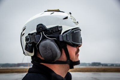AE2 Wolfe observes the launching of aircraft 432 on a wet and misty day.