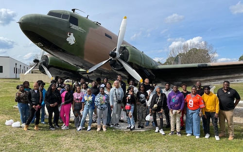 Local JROTC students tour Maxwell AFB.