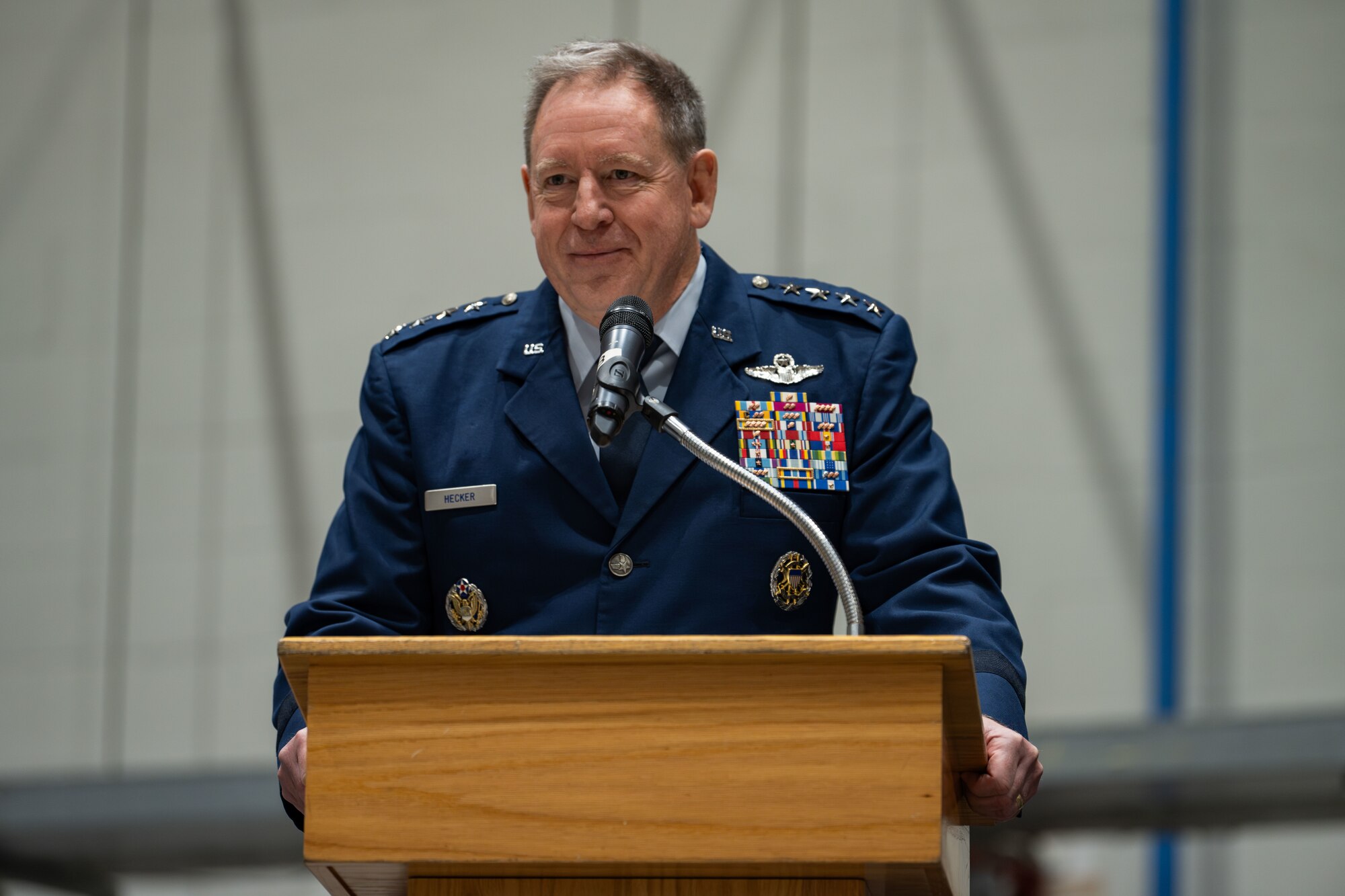 The ceremony was held to celebrate Capt. Andrew Setrin, 351st Air Refueling Squadron KC-135 pilot, and his accomplishment during a high-risk aerial mission.
