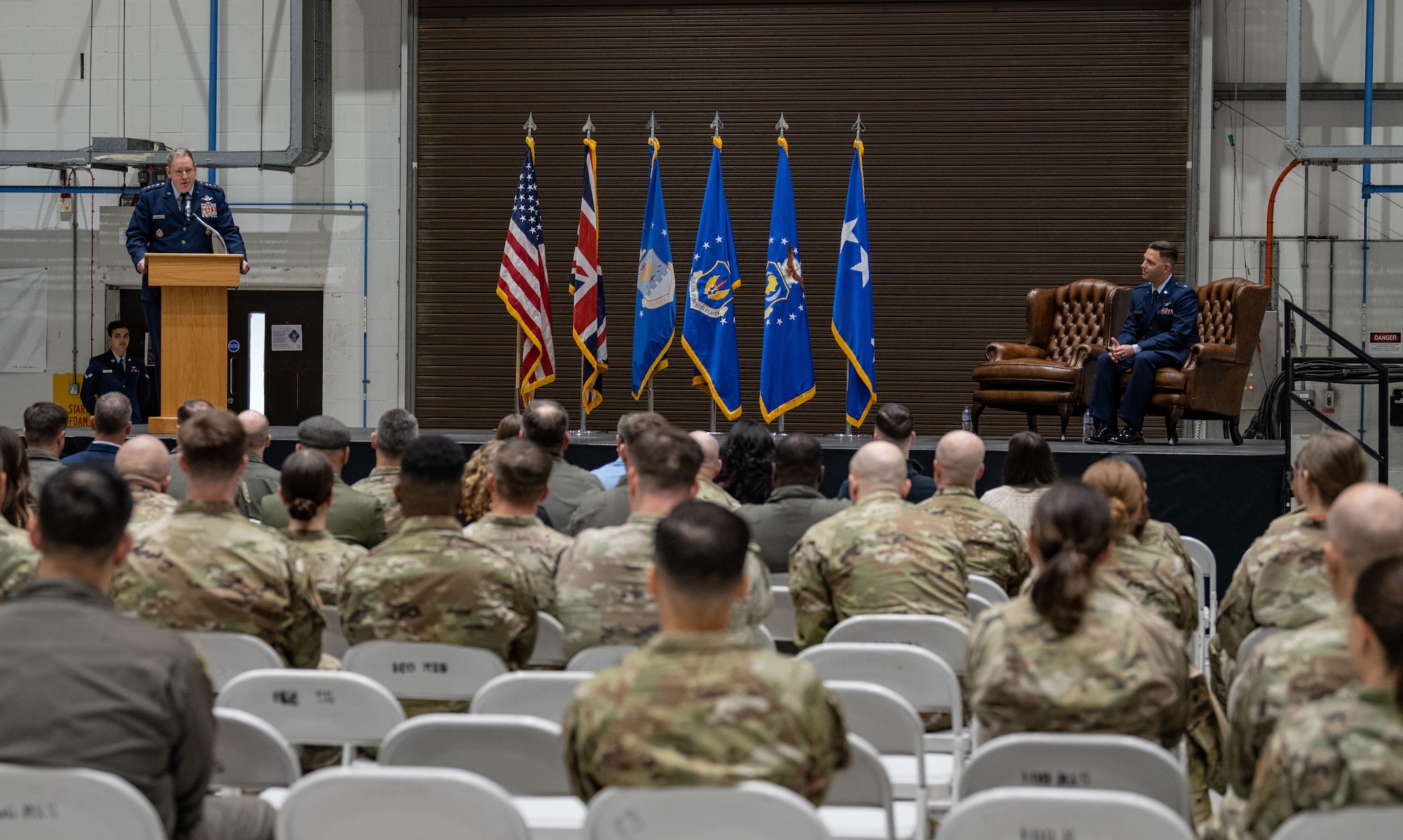 The ceremony was held to celebrate Capt. Andrew Setrin, 351st Air Refueling Squadron KC-135 pilot, and his accomplishment during a high-risk aerial mission.