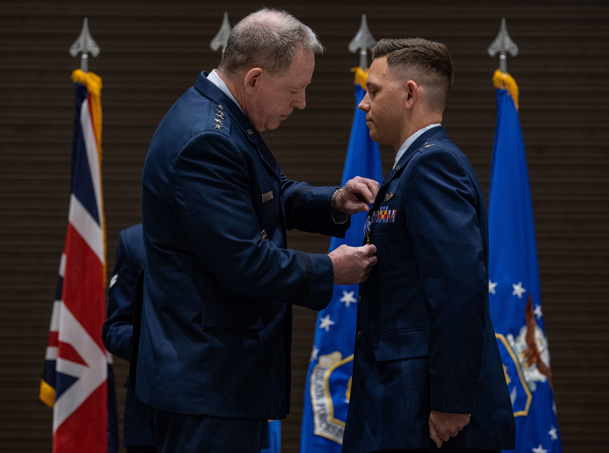 Setrin was recognized for his actions during a high-risk aerial mission where he played a critical role in supporting a large coalition air defense effort by refueling combat aircraft under fire, helping to stop a major Iranian attack and protect allied forces.