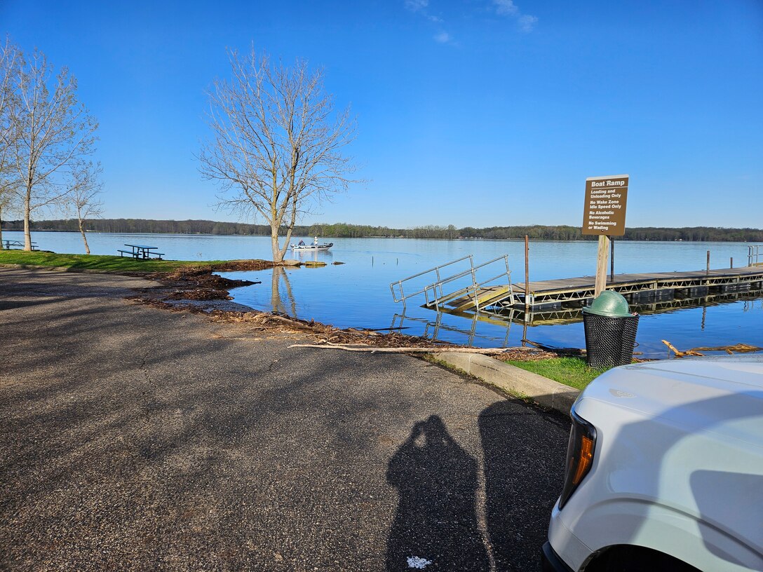 A sudden burst of rain stalled over Trumbull County over the weekend, dropping more than two inches in less than 24 hours, raising the water levels at Mosquito Creek Lake to a historic high on April 27, 2025.