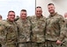Senior Master Sgt. Adam Casineau, 104th Fighter Wing (FW) Air Ground Equipment Supervisor, Airman 1st Class Elijah Harris, 104th FW public affairs specialist, Major General Gary W. Keefe, The Adjunct General Massachusetts National Guard and Tech. Sgt Shane Coakley, 104th FW Security Forces, stand for a photo after the Massachusetts National Guard 2025 Best Warrior Competition, Camp Edwards, Massachusetts, April 11, 2025. Harris represented the 104th FW while competing against members of the Air and Army National Guard, Kenya Defense Forces and Irish Defense Forces. (U.S. Air National Guard Photo by Melanie J. Casineau)
