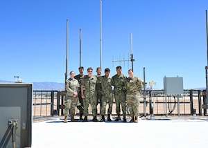 University of Arizona’s U.S. Naval Reserve Officer Training Corps cadets tour the Air Traffic Control Tower at Davis-Monthan Air Force Base, Arizona, April 26, 2025. The cadets learned about aviation and strengthened joint service relationships. (U.S. Air Force photo by Staff Sgt. Abbey Rieves)