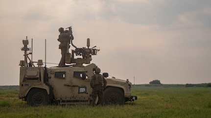 U.S. Marines with 3d Littoral Anti-Air Battalion, 3d Marine Littoral Regiment, 3d Marine Division, prepare a Marine Air Defense Integrated System for the Integrated Air Missile Defense training during Exercise Balikatan 25, at Naval Station Leovigildo Gantioqui, Philippines, April 25, 2025. Balikatan is a longstanding annual exercise between the Armed Forces of the Philippines and U.S. military designed to strengthen our ironclad alliance, improve our capable combined force, and demonstrate our commitment to regional security and stability. (U.S. Marine Corps photo by Sgt. Mitchell Johnson)