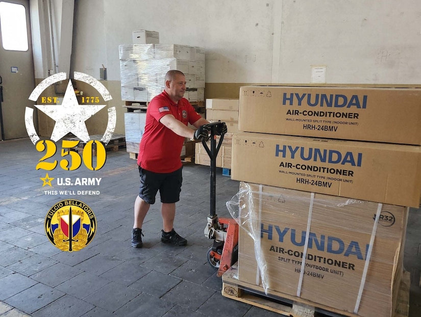 Soon after moving from his home country of Croatia to Germany in 2016, Goran Dmitric started working at the dining facility on Katterbach Kaserne in the U.S. Army Garrison Ansbach community. Now, he’s a motor vehicle operator and driver with Logistics Readiness Center Ansbach’s Installation Property Book Office. “I feel so privileged to work for the U.S. Army and LRC Ansbach. Happy 250th birthday, U.S. Army!” (U.S. Army courtesy photo)