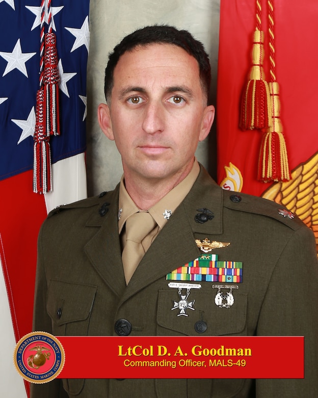 LtCol David A. Goodman, Commanding Officer, Marine Aviation Logistics Squadron 49