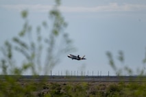 A photo of an F-35 taking off from a desert runway
