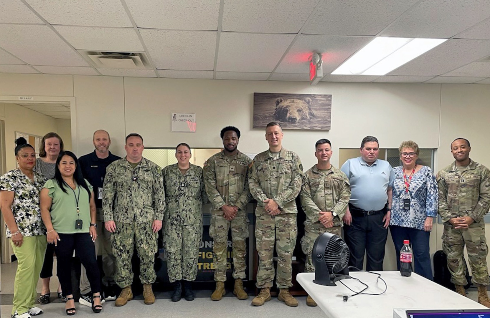USMEPCOM personnel pose for a photo during stand up of the first ever "MEPS in a Box". USMEPCOM launched the mobile "MEPS in a Box" initiative with a pilot in Austin, Texas, April 28-30, to provide full-service applicant processing in underserved areas and expand recruiting capacity.
