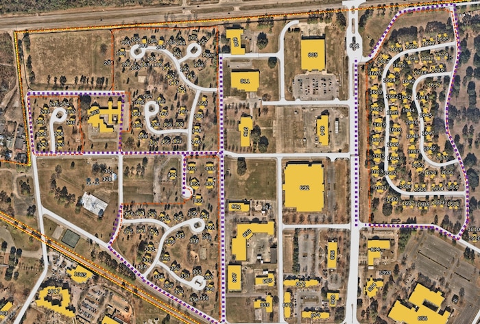 Map of Gunter AFB Mosquito Fogging