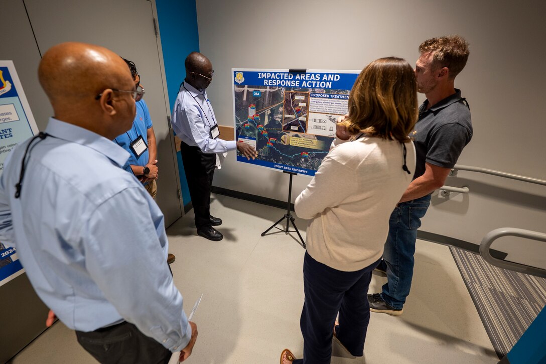 Photo of Airmen and community members