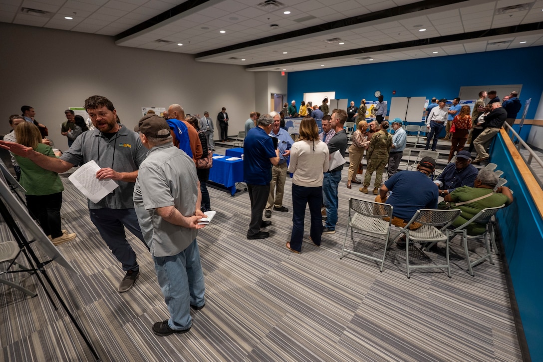 Photo of Airmen and community members