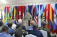 U.S. Air Force Lt. Gen. Evan Pettus, military deputy commander of U.S. Southern Command (SOUTHCOM), provides opening remarks at Teteron Barracks, Chaguaramas, Trinidad and Tobago during TRADEWINDS 25 (TW25) on April 26, 2025.  TW25 is a SOUTHCOM-sponsored and Chairman of the Joint Chiefs of Staff-approved annual exercise that bolsters regional stability and demonstrates U.S. Joint Force coordination and interoperability with Allies and partners. (U.S. Army photo by Staff Sgt Leona C. Hendrickson)