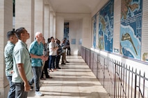 Senior enlisted leaders from over 25 countries, spanning the area of four geographical combatant commands, visit the National Memorial Cemetery of the Pacific, “Punchbowl”, during the second annual senior enlisted leaders subject matter expert exchange, co-hosted by U.S. Indo-Pacific Command and the Daniel K. Inouye Asia-Pacific Center for Security Studies in Honolulu, April 20-25, 2025.