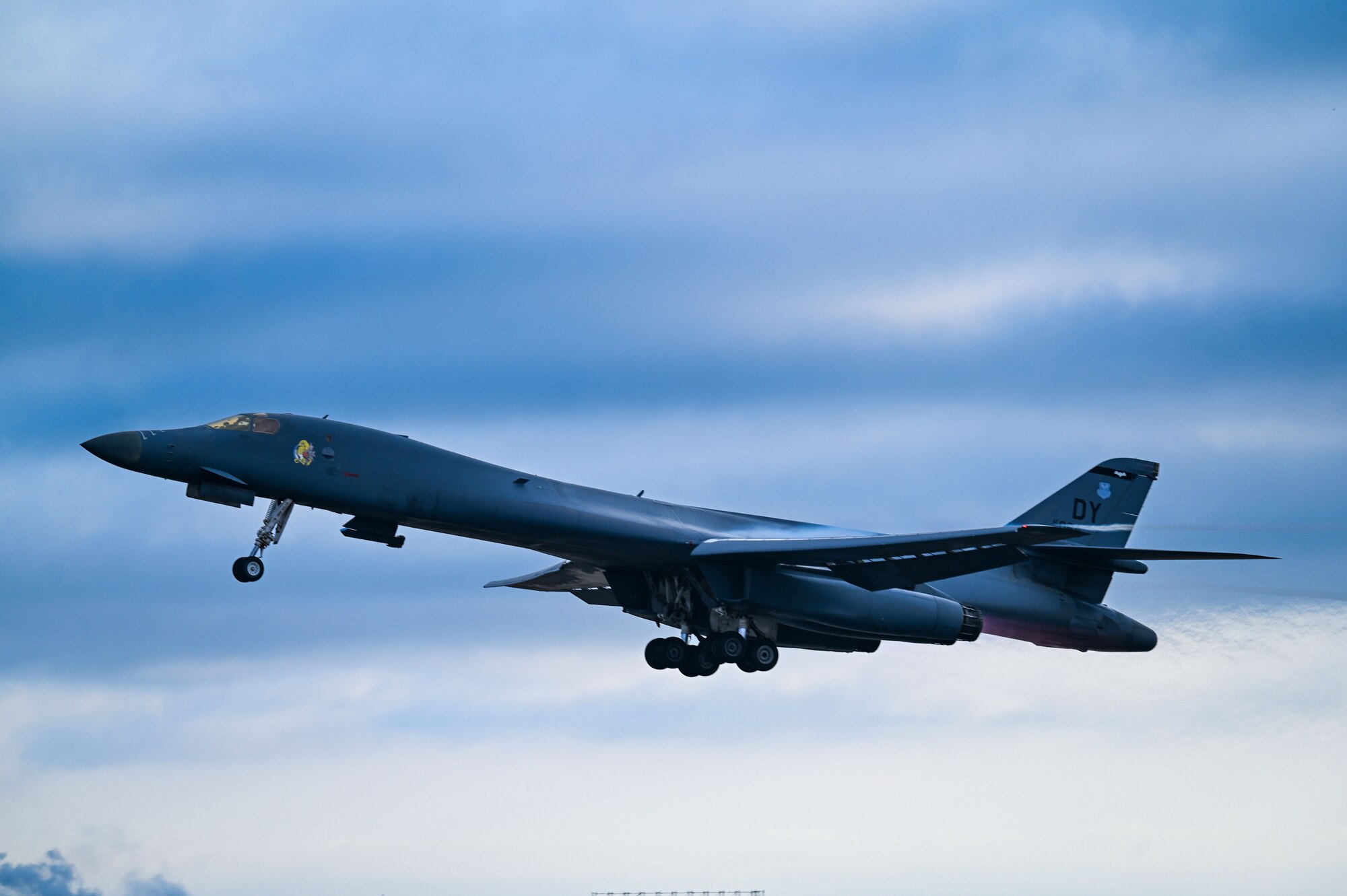 aircrew prepare to board a B-1B airplane